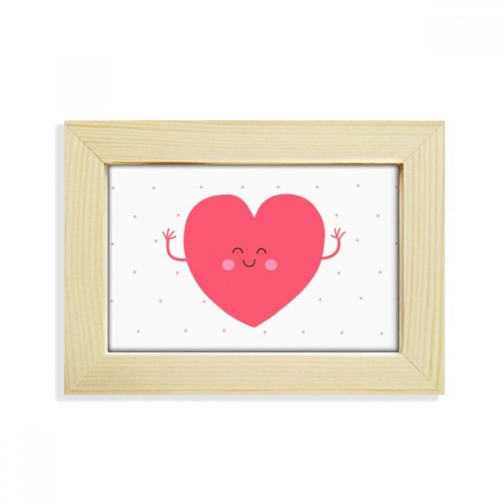Marco de fotos de madera 5x7 rosa con diseño de corazón de San Valentín
