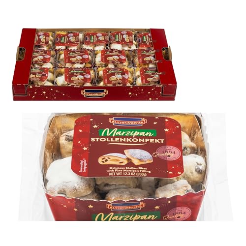 KuchenMeister Marzipan Stollen Konfekt 350 g im 13er Pack - Saftiges Konfekt aus Stollenteig gefüllt mit Marzipan und Rosinen (13 x 350 g)
