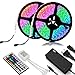 New 2021 LED Strip Lights Kit Waterproof ? Two 16.4ft 600 LEDs SMD 2835 RGB Light with 44 Key Remote Controller, Extra Adhesive Tape, Flexible Changing Multi-Color Lighting Strips for TV, Room