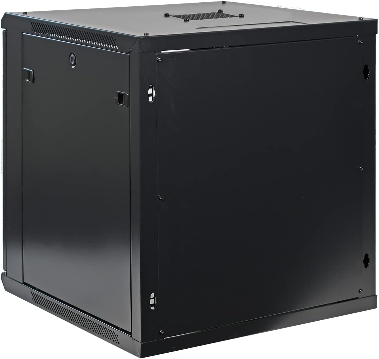 12U Professional Wall Mount Network Server Cabinet Enclosure 19-Inch Server Network Rack Mid-Depth Black