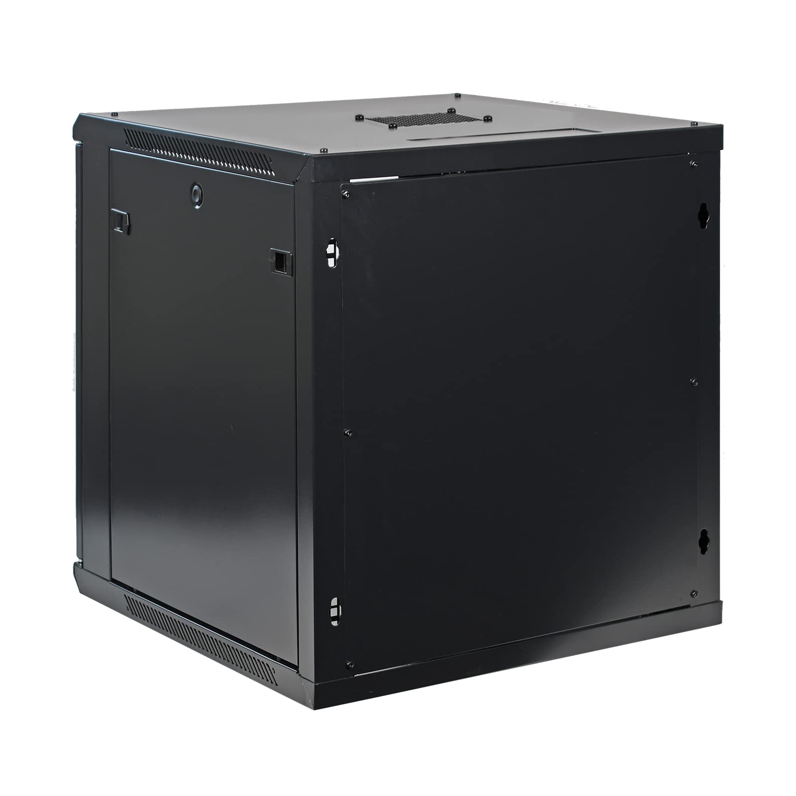 12U Professional Wall Mount Network Server Cabinet Enclosure 19-Inch Server Network Rack Mid-Depth Black