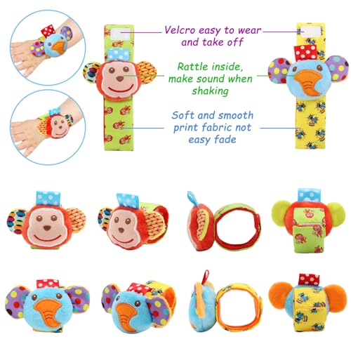 Image of BLOOBLOOMAX Sock rattles for Babies 0-24 Months Baby Animal Foot Finder Educational Toys