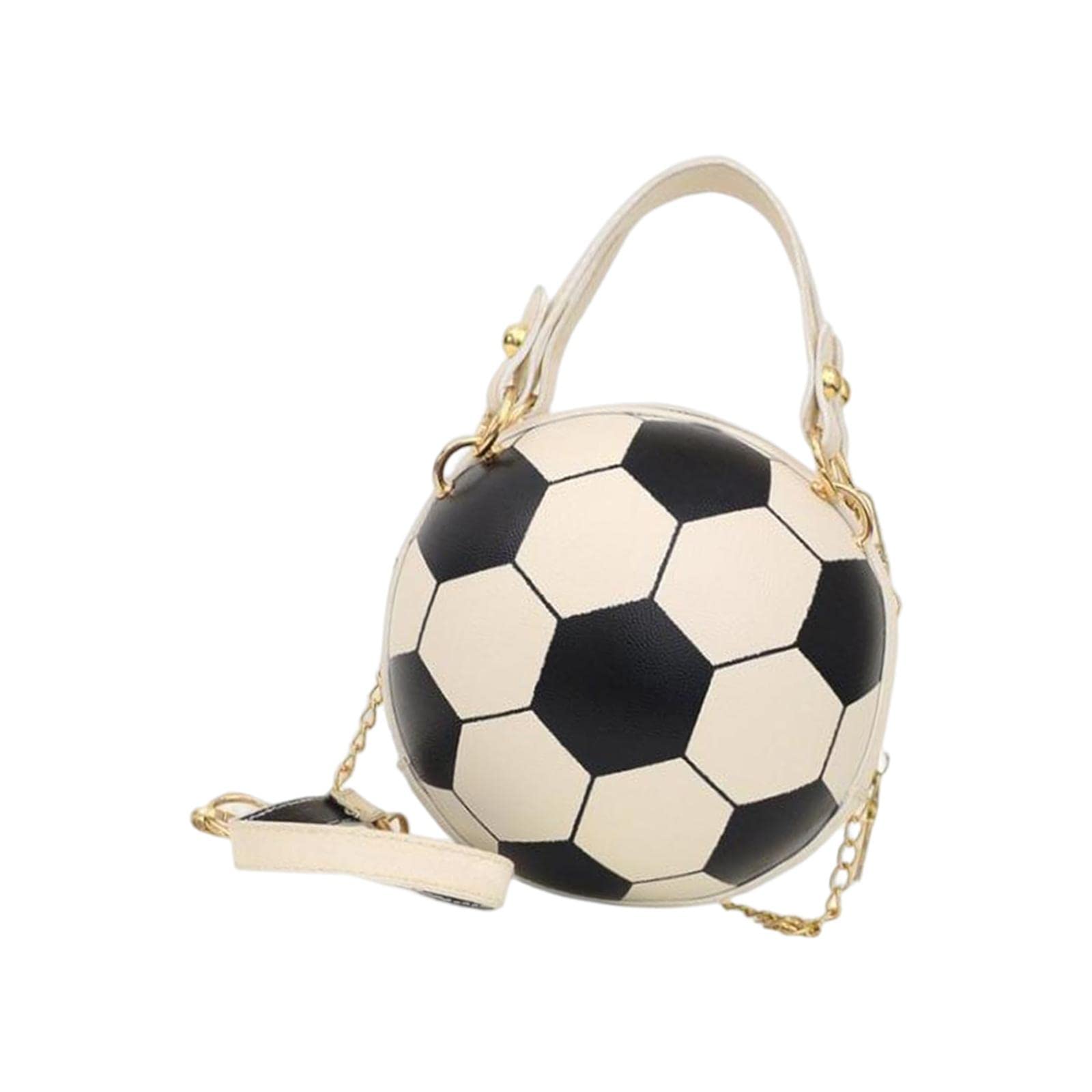 LOOM TREE Football Shaped Body Bag Purse Wallet PU Shoulder Bag for Work Evening White-image-39