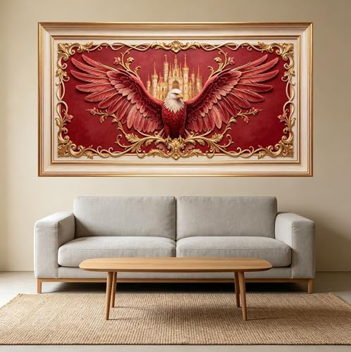 Tableau aigle 3D grand format salon chambre bureau - 2