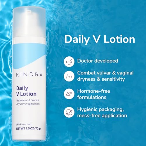 Kindra Loção hidratante Daily V XL – FSA HSA – Creme vaginal elegível para secura vaginal e desconfo