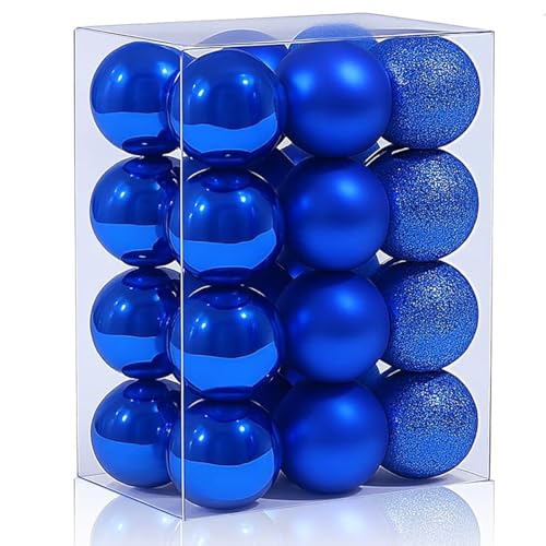ATB-Foger 24 Blaue Weihnachtshänge Kugel Glitzernde Baum Dekorationen...