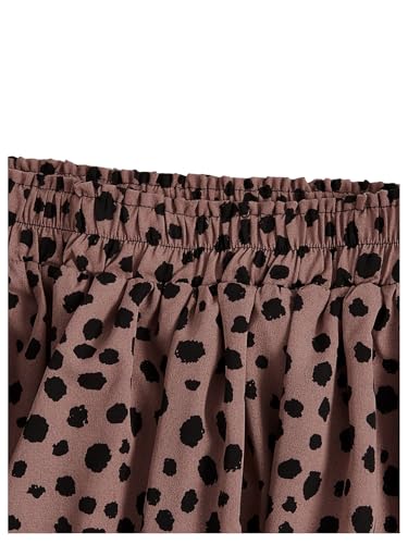 Women's Polka Dots Skirt Elastic High Waisted Flared A Line Midi Skirts4