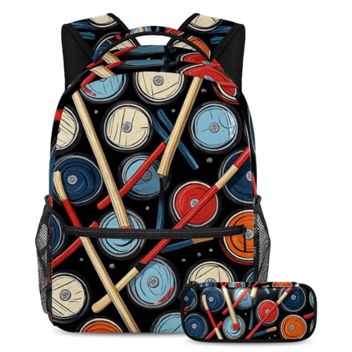 Bâtons de palet de hockey ensemble cartable sac à dos pour la rentrée des classes