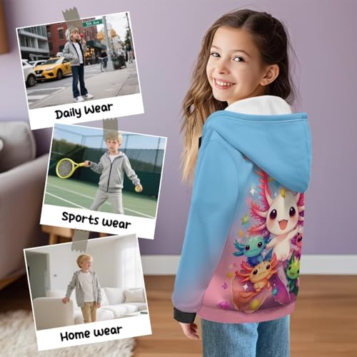 WELLFLYHOM Zip Up Hoodies 6-16 Fleece Lining Girls Graphic Sweatshirt Novelty Long Sleeve Hoodie Jacket with Pocket3