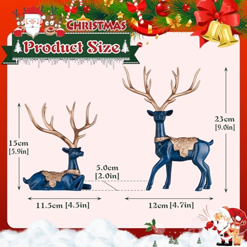 Escultura Decorativa Reno Navideño Azul Pequeño miniatura 6