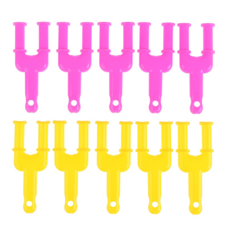 10Pcs Acrylic Model Y Slingshot Loom Rubber Band Clips Plastic Jewelry Connectors For Necklace Bracelet Making Colorful Clasp, (Color Random)