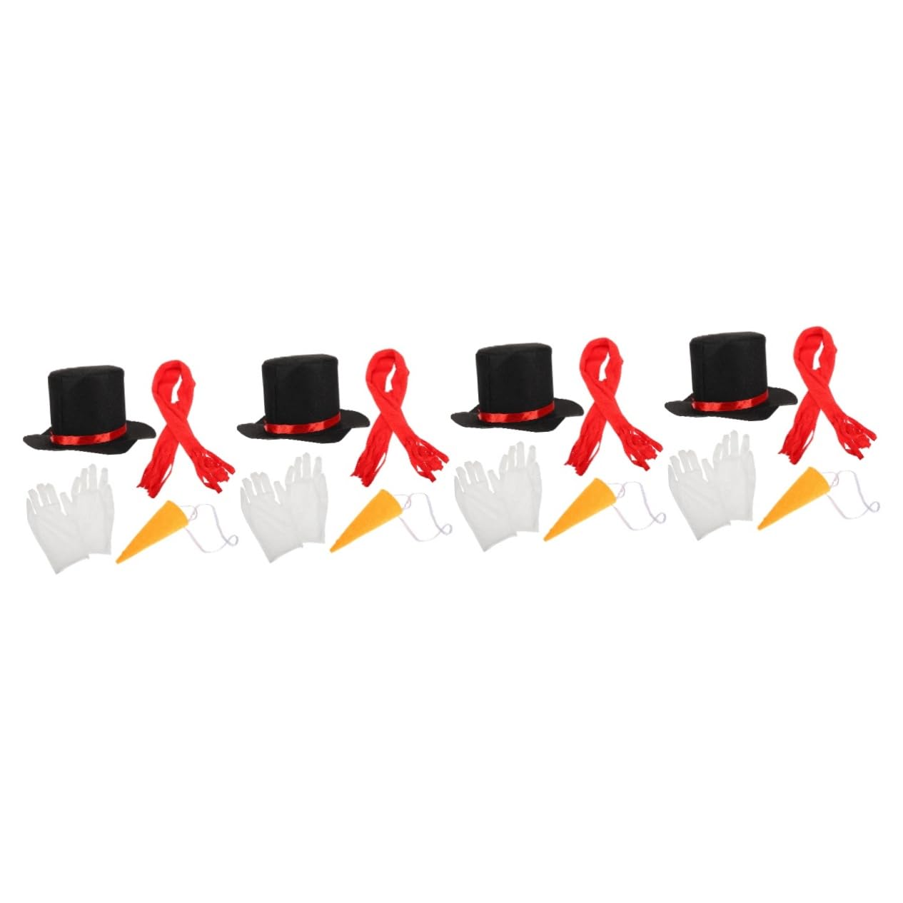 TOPBATHY 4 Sätze Schneemann verkleiden sich Schneemannmütze mit Schal Schneemann- weihnachtsparty accessoires Weihnachtsfest Zubehör DIY-Schneemann-Bastelset für den Außenbereich Acryl
