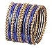 Nuevo. Touchstone Royal azul con textura de metal y de aleación de Bollywood indio muñeca Beautifier funda joyería Bangle Pulseras. Juego de 18. En oro antiguo tono para las mujeres.