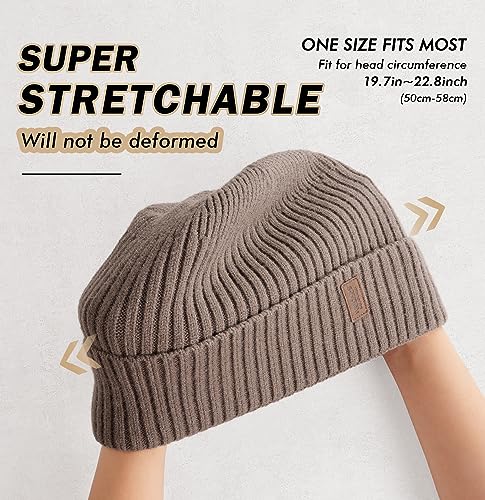 Image of Wmcaps Warm Beanie for Men Women, Fleece Lined Beanie Warm Winter Caps Unisex Fashion Knit Cuffed Cap