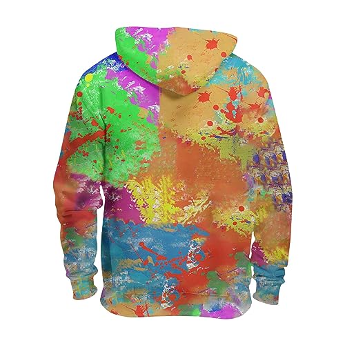 Tie Dye Hoodie for Men 2025 Big and Tall Novelty Graphic Hoodies Mens Long Long Hooded Sweatshirt Fleece Pullover3