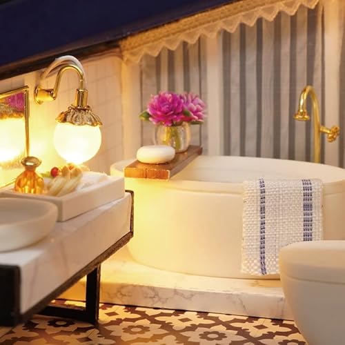 CUTEROOM DIY casa de muñecas de Madera Handcraft Miniatura Kit Modelo & Mobiliario Tiempo Apartamento con Piscina - imagen 6