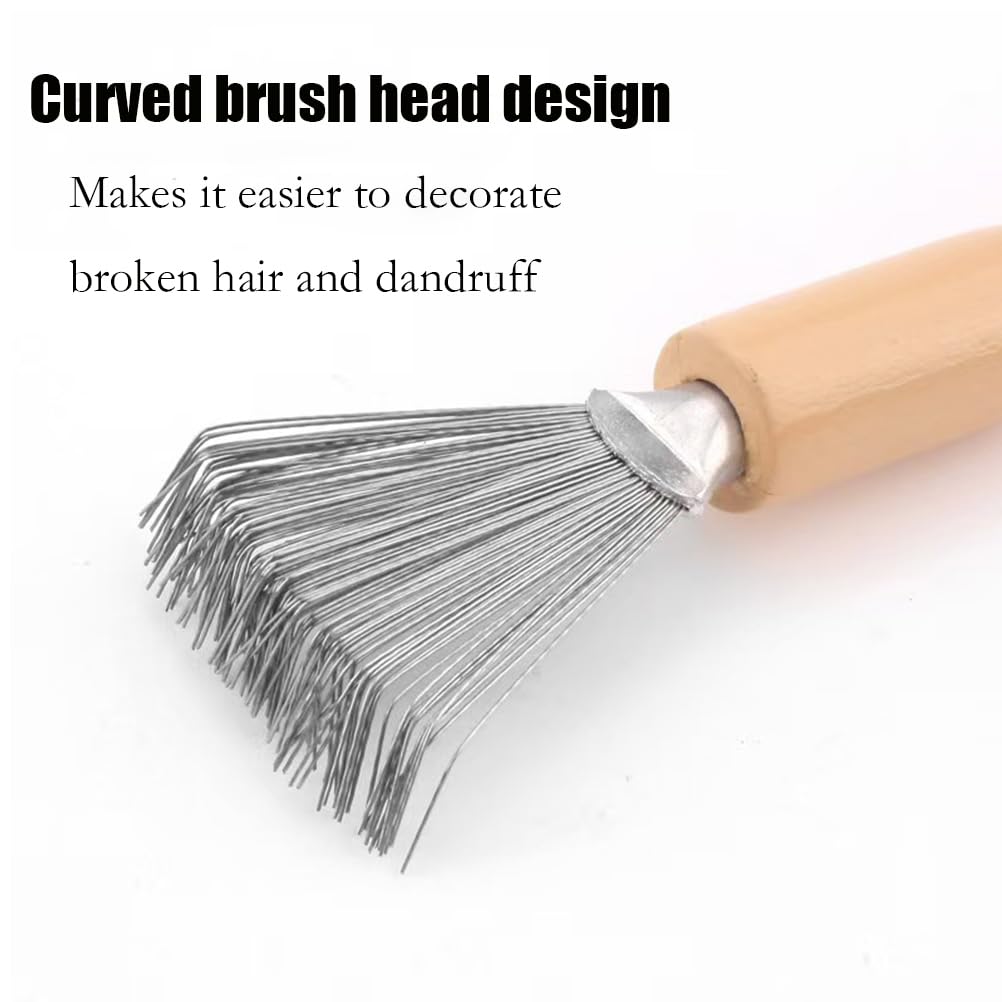 Spazzola per la pulizia dei capelli in 2 pezzi, strumento per la pulizia del pettine con manico in legno per tutte le dimensioni di spazzola Spazzola per capelli.
