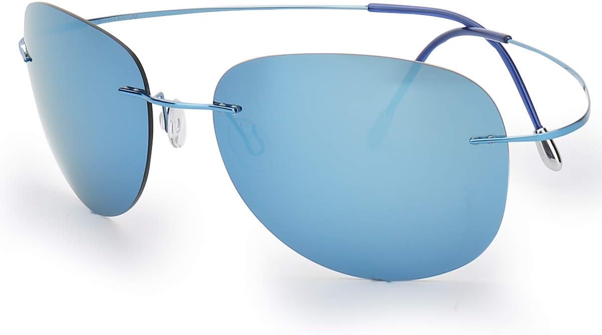 Ultra-light Flexible Pure Titanium Rimless Polarized Sunglasses