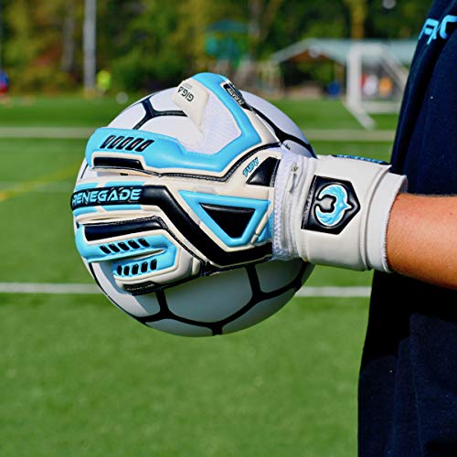 Renegade Gk PR-RSG-FU-CA Fury Sub-Z Goalie Gloves With Pro-Tek Finger Savers | 4Mm Giga Grip & 4Mm Duratek | White, Blue, Silver, Black Soccer Goalkeeper Gloves thumb #1