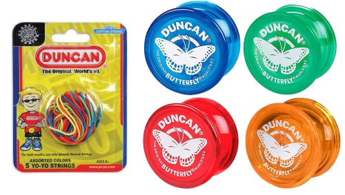 Duncan Butterfly Lot - Four New Yo-Yos - Free Strings! (Colors Vary) #TOP19
