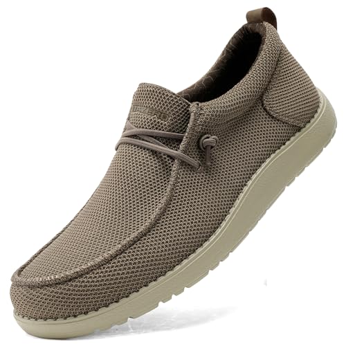 Image of 1TAZERO Men's Wide Slip On Shoes Casual Loafers Arch Support Comfort | Wide Fit Design, Arch Support Footbed, Ideal for Plantar Fasciitis Relief, Lightweight All-Day Comfort Walking Shoes