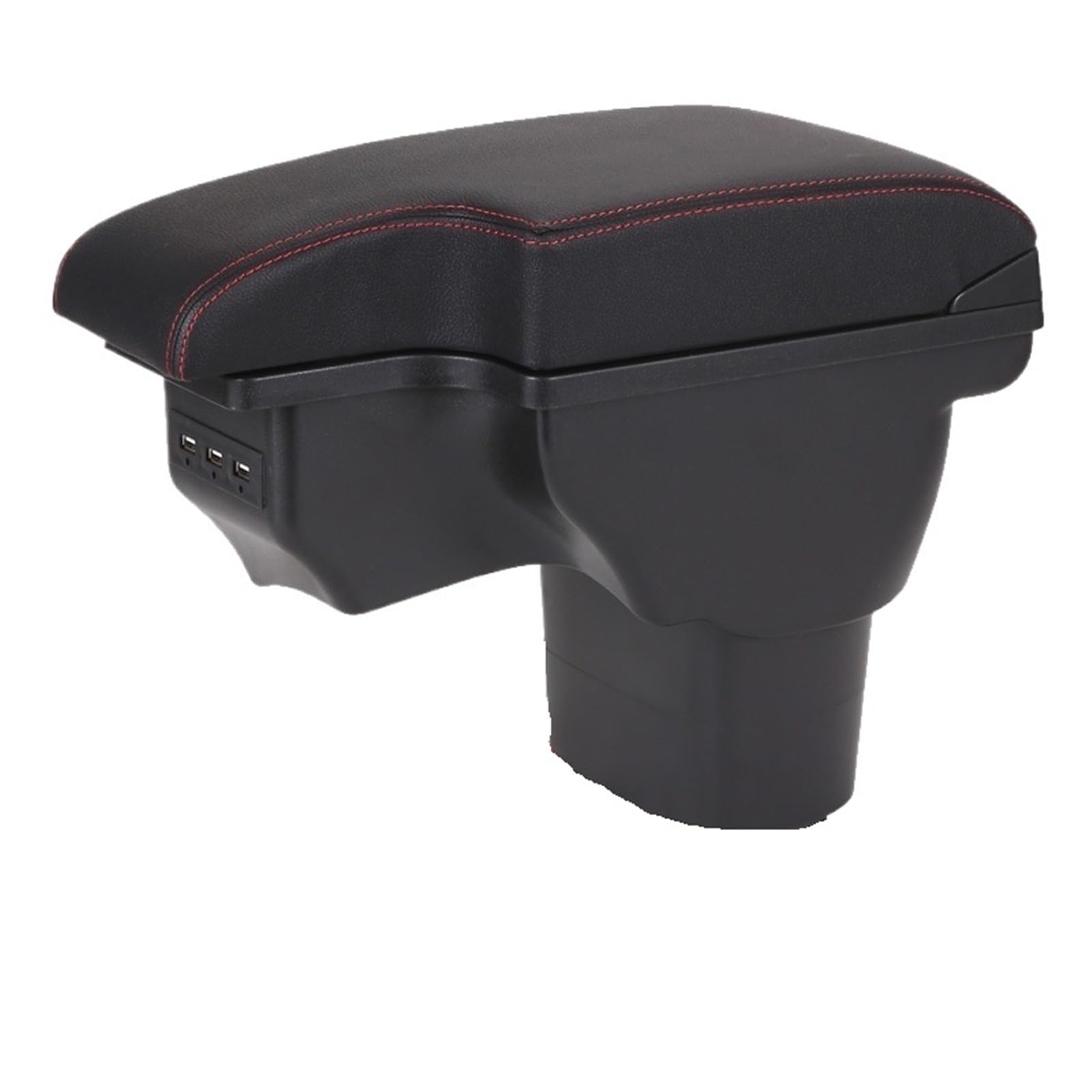 POZMNGTI Armrest Compartment Armrest Box Fit For Infiniti ESQ Car Armrest 2010-2019 Accessories Interior Storage Box Retrofit Parts USB(A1 Black red leather)