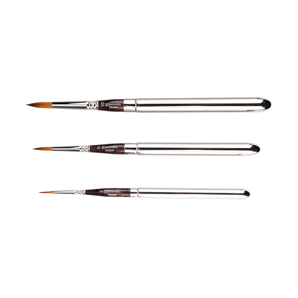 Escoda : Watercolour Travel Brush Set : Prado : Series 1254 : Set of 3