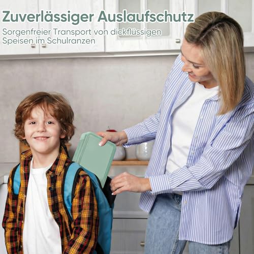 BIBURY Brotdose Kinder mit Fächern, Bento Box Kinder, Lunchbox 1300ml – Ansicht 5
