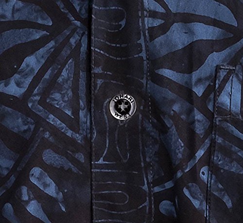 Hawaiian Short Sleeve Cotton Button-Down Batik Shirt for Men (Geometric Forest)4