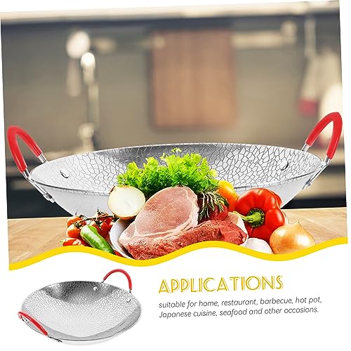 Wok de acero inoxidable con doble asa y superficie antiadherente miniatura 5