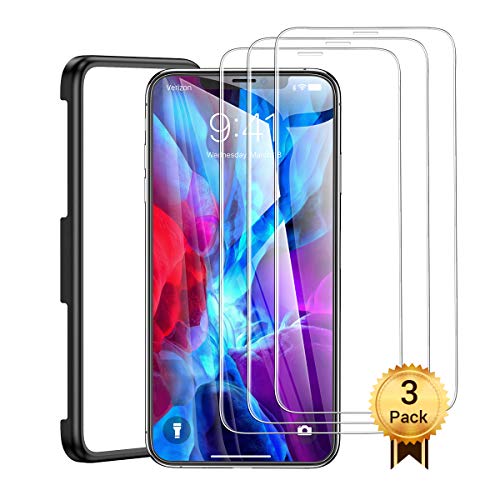 [3 PACK]Screen Protector iPhone Xs compatible for iPhone Xs/X/11Pro, 9H Shatterproof Tempered Glass