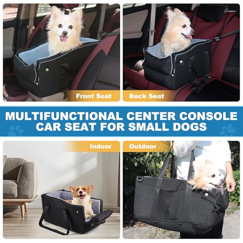 EAROND Assento De Carro Para Cães De Console Central Para Cães Pequenos De Até 12 Libras, Assento De