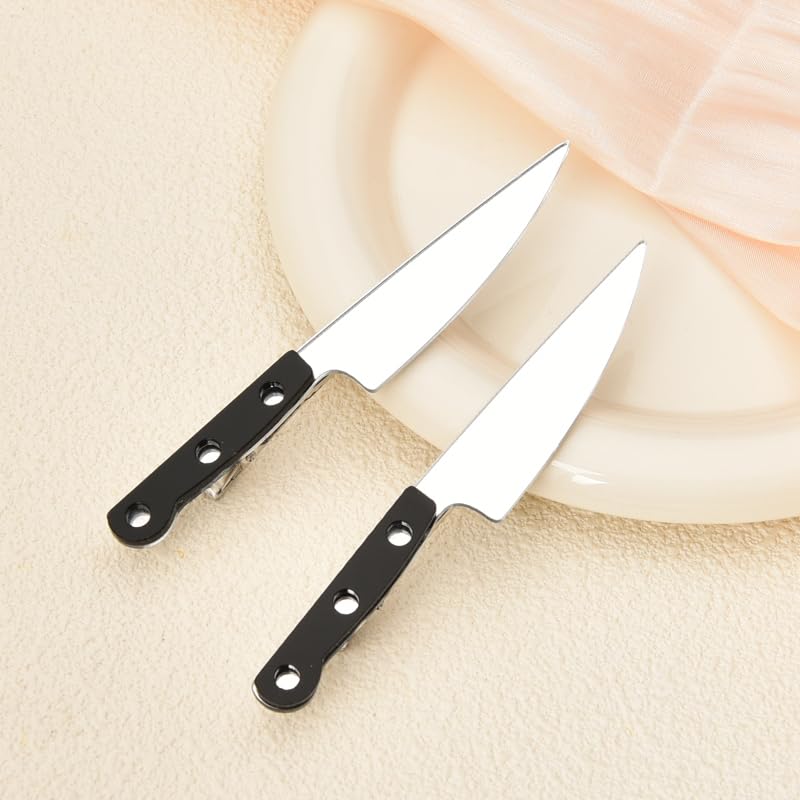 Miniatura 5 de Pinzas para el cabello con forma de cuchillo, mini pinzas para el cabello de Halloween, accesorios góticos punk, para mujeres y niñas, con forma de