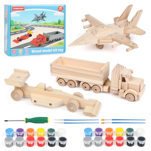 Juego de construcción de madera con pinturas el regalo de cumpleaños creativo para niños