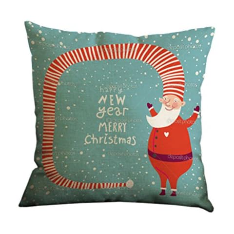 Nunubee Cotton Linen Cushion Cover for Christmas Cover