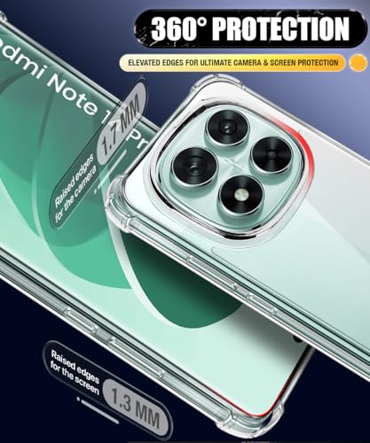 Image of WOW IMAGINE Ultra-Hybrid Crystal Clear Back Case for Redmi Note 14 Pro 5G | Poco X7 5G | Shockproof Design | Camera Protection Bump | Hard Clear Mobile Back Cover with Cushioned Edges - Transparent