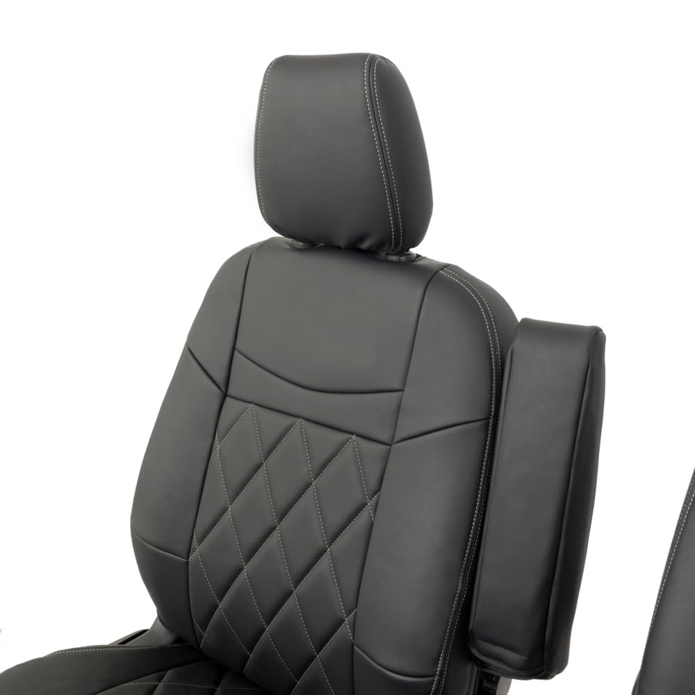 Ford Transit Custom Limited Front Seat Covers Leatherette (2013-2023) Black 1118 Ford Transit Custom Limited Front Seat Covers Leatherette (2013-2023) Black 1118