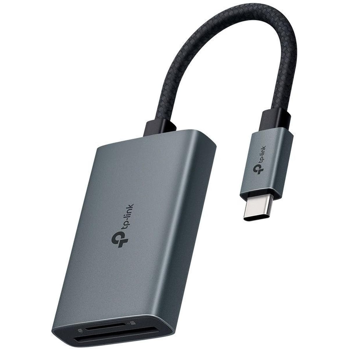 TP-Link UA440C – Czytnik kart USB‑C do SD i microSD UHS‑II, podwójny slot, do 312 MB/s, USB 3.0 5 Gb/s, Plug & Play, przenośna aluminiowa obudowa