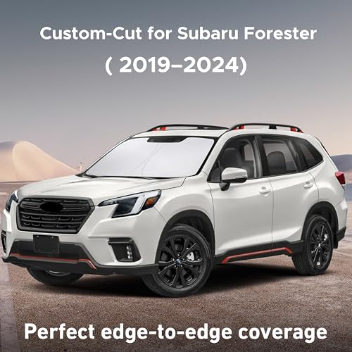 Image of EcoNour Windshield Sunshade Compatible for Subaru Forester 2019-2022 2023 2024, Sun Visor for Front Windshield & Window Sun Shade Cover, UV Heat Blocker & Protector, Car Accessories