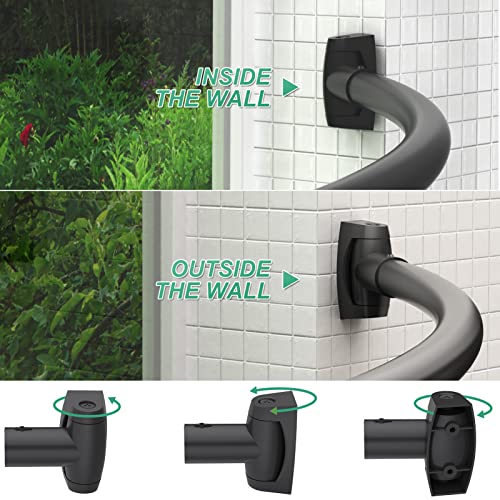 Adjustable Curved Shower Curtain Rod Rustproof Expandable 38-72 Inches Shower Rod Telescoping Design Extra Space Exquisite Customizable For Bathroom,Need To Drill,Black #TOP3