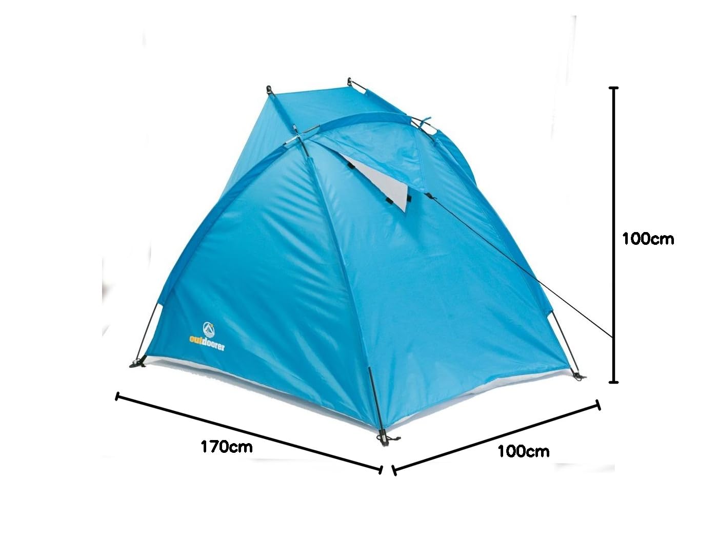 outdoorer Strandmuschel Helios Air - Reise-Strandmuschel mit UV Schutz 80 & verschließbarem Fenster, Strandzelt für Reisen (blau)