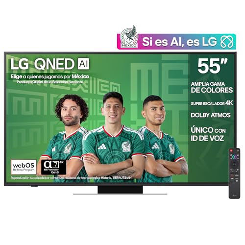 Opiniones y reviews de lg smart tv al mejor precio. 41 LG Pantalla 55 Pulgadas QNED AI QNED83 4K Smart TV webOS 2025 55QNED83ASG |Sistema Operativo webOS | Identificación de Voz AI | Dynamic QNED Color | Dolby Atmos Channels |...
