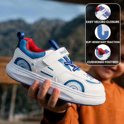 Image of Liberty LEAP7X White & Peach Slip-On Casual Sneakers for Kids
