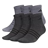 adidas Superlite 3.0 Men's Lightweight Breathable Sports Socks with Specific Cushioning and Arch Compression (6 Pairs), Onix Grey/Black, XL, Onix Grey/Black, XL, Onix Grey/Black, XL