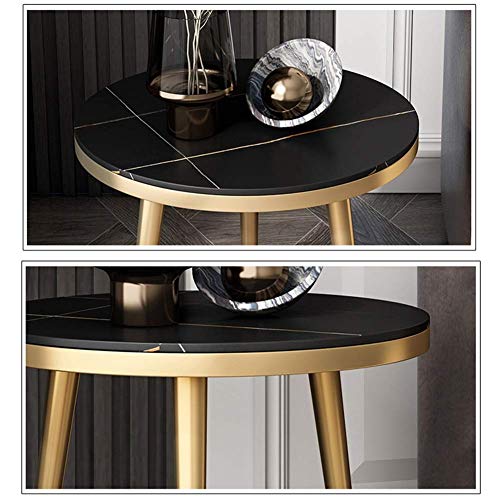 Table basse ronde en ardoise blanche compacte pour petits espaces - 6
