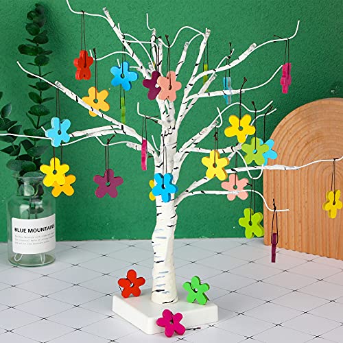 36 Pieces Spring Summer Ornaments Petal Wooden Ornaments For Tree Wooden Flower Pendant Hanging Ornament For Summer Spring Decoration Diy Craft Christmas Weeding Party Home Supplies #TOP1