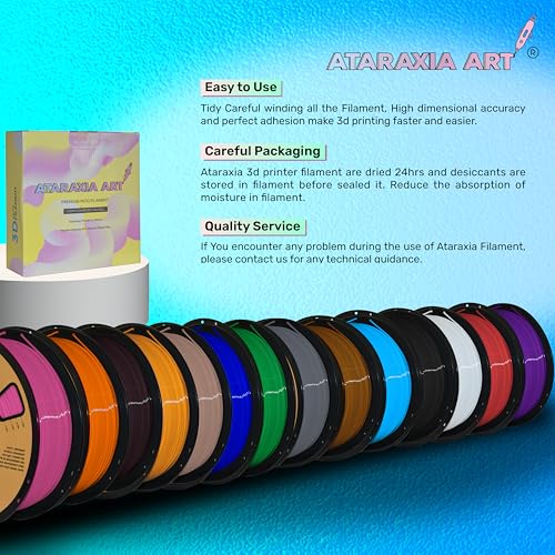 Image of ATARAXIA ART RED PETG Filament 1.75mm, 3D Printer Filament, 1Kg /2.2lb Winded Spool, Dimensional Accuracy ±0.02mm,with Filament Storage Vacuum Bag, Fit Most FDM 3D Printer, Pantone Matched, PETG RED