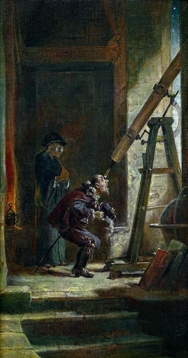 Impression wall art l'astrologue Spitzweg toile haut de gamme 60x90