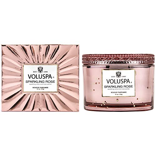 Voluspa Sparkling Rose Corta Maison Boxed Glass Candle, 11 Ounces