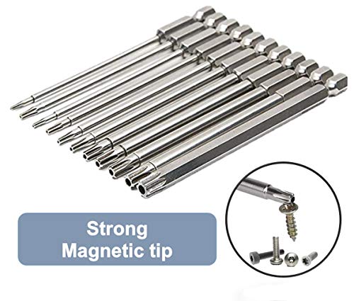 Aiyun 11-Piece Torx Security Bit Set, S2 Steel Magnetic Security Screwdriver Set 3 Inch Star Screwdriver Bits T6-T40 (75Mm Length) #TOP3